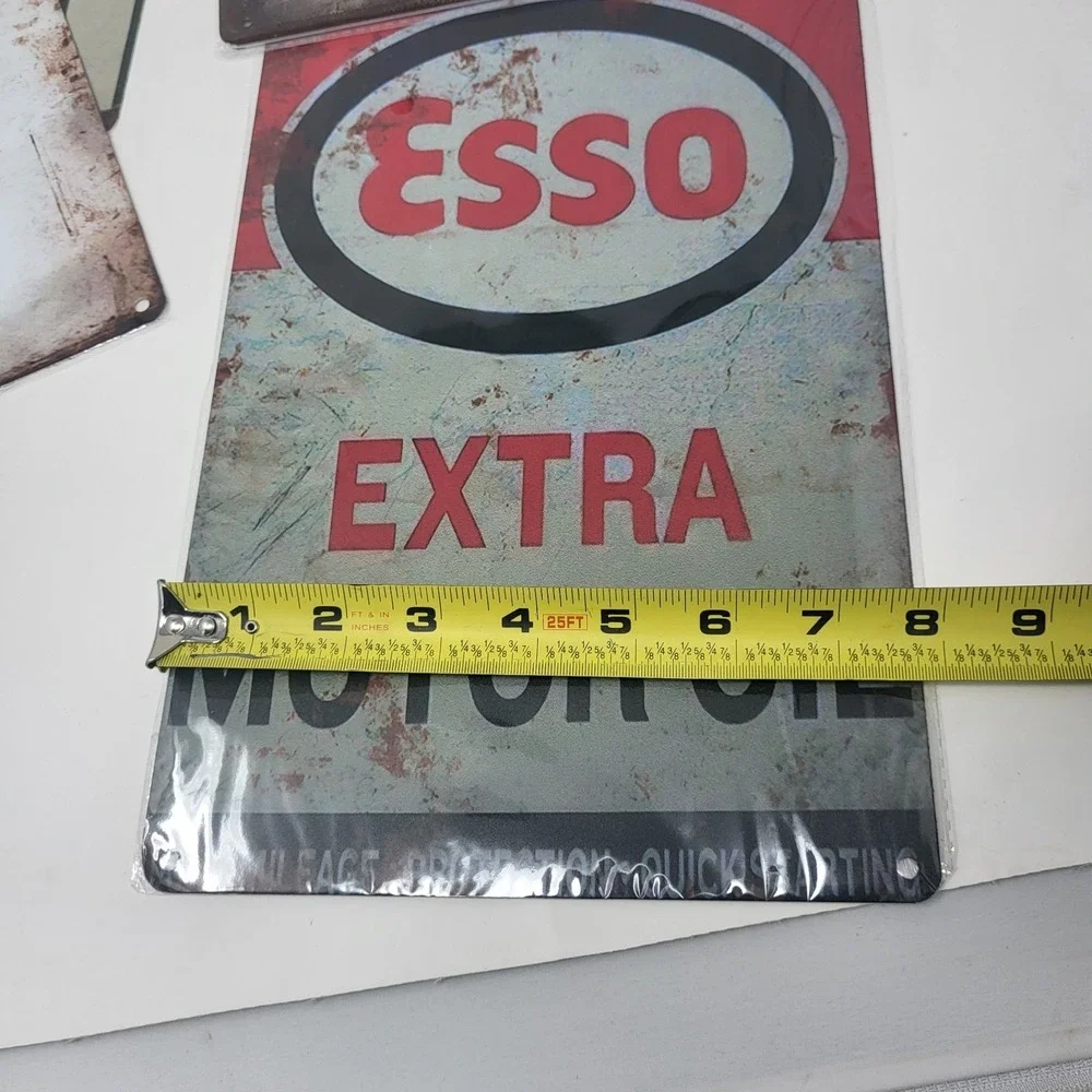 Lot Of 4 Mancave Garage Vintage Gas Oil Stihl Retro Look Metal Signage Signs